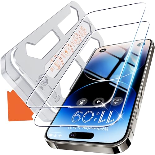 Tentoki für Panzerglas iPhone 14 Pro Max Panzer Schutz Glas (6,7 Zoll), 2 Stück Schutzfolie kompatibel mit iPhone 14 Pro...