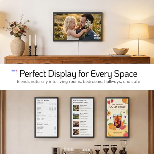 Image of NexFoto 24 Inch Touchscreen Digital Picture Frame Large, WiFi Electronic Photo Frame 64GB, Add Pics from Google Photos, Upload Photos /Videos via App /USB, for Mom /Grandparents, Black