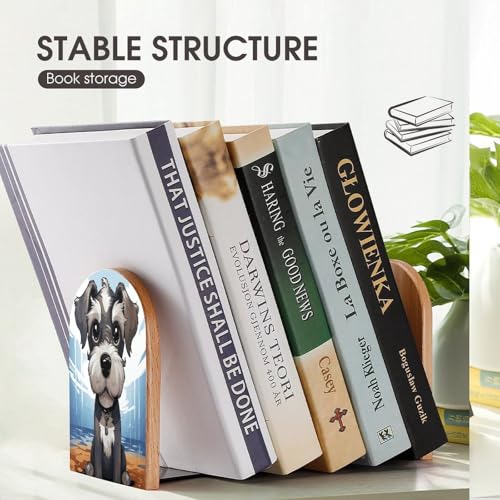 Sujetalibros de Schnauzer para decorar el estante de libros de tu oficina 8