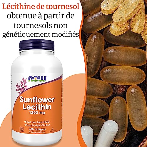 Now Foods, Sunflower Lecithin (Lécithine de Tournesol), 1.200 mg, 200 Capsules molles, Testé en Laboratoire, Sans Gluten, Sans Soja – Image 3