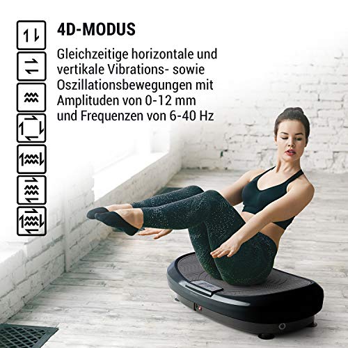 Klarfit Vibe 4DX Vibrationsplatte 4D - Vibrationstrainer Rüttelplatte mit 440 W Gesamtleistung, Fitness Trainer… – Bild 5