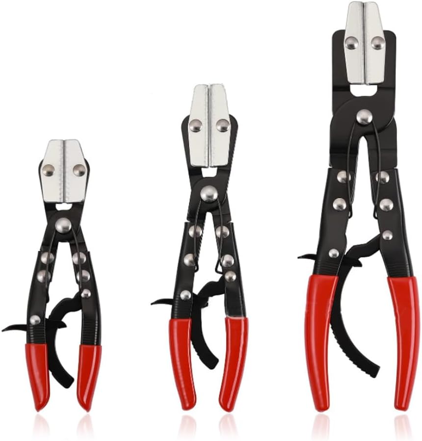 3PC Hose Pincher Pliers Set Locking Ratcheting Pliers for Automotive