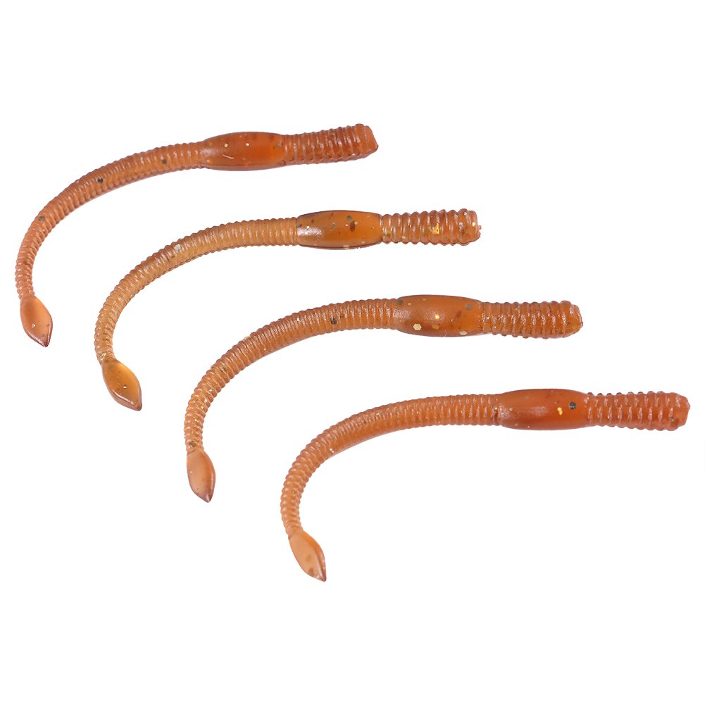 50pcs 77mm Soft Worm Fishing Lures Artificial Fishing Bait Tail Fishing Lure Set