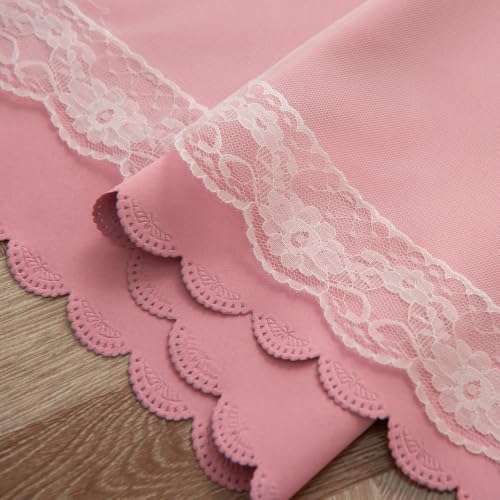 Image of Pink Curtain for Girls Room Cute Blackout Drapes 72 Inches Long Star Cutout