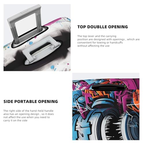 Travel Luggage Cover Fashion Suitcase Protector Colorful Graffiti Spandex Baggage Covers Washable Suitcase Covers Anti-Scratch Luggage Cover Protectors Fits 18-32 Inch Suitcases X-Large4