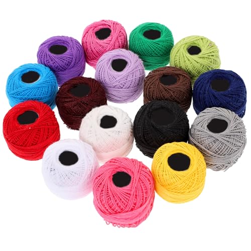 SHINEOFI Juego de 16 Rollos de Hilo de Bordar, Hilo de Algodón Y Lana para Punto de Cruz, Manualidades, Suministros para El Hogar, Color Aleatorio.