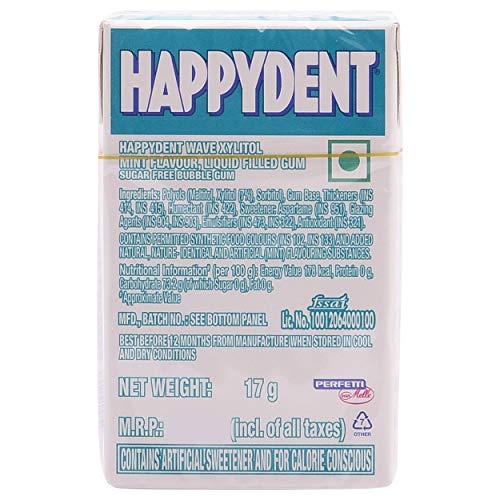Image of Happydent Wave Xylitol Sugarfree Gum - Mint Flavour, 17g