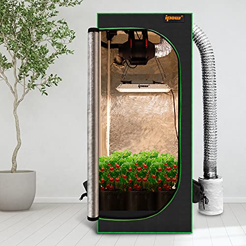 IPOW Grow Tent Kit Complete System 2x2 ft LED Grow Light Dimmable Full Spectrum Indoor Grow Tent Kit 24"x24"x55" Hydroponics Grow Tent with 4 Inch Ventilation Kit 7 IPOW Grow Tent Kit Complete System 2x2 ft LED Grow Light Dimmable Full Spectrum Indoor Grow Tent Kit 24"x24"x55" Hydroponics Grow Tent with 4 Inch Ventilation Kit - Image 8