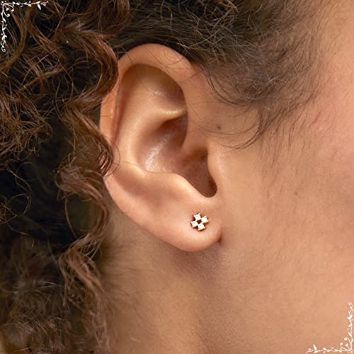 Boucles d'oreilles en Argent 925 croix creuses en zircone pour cartilage