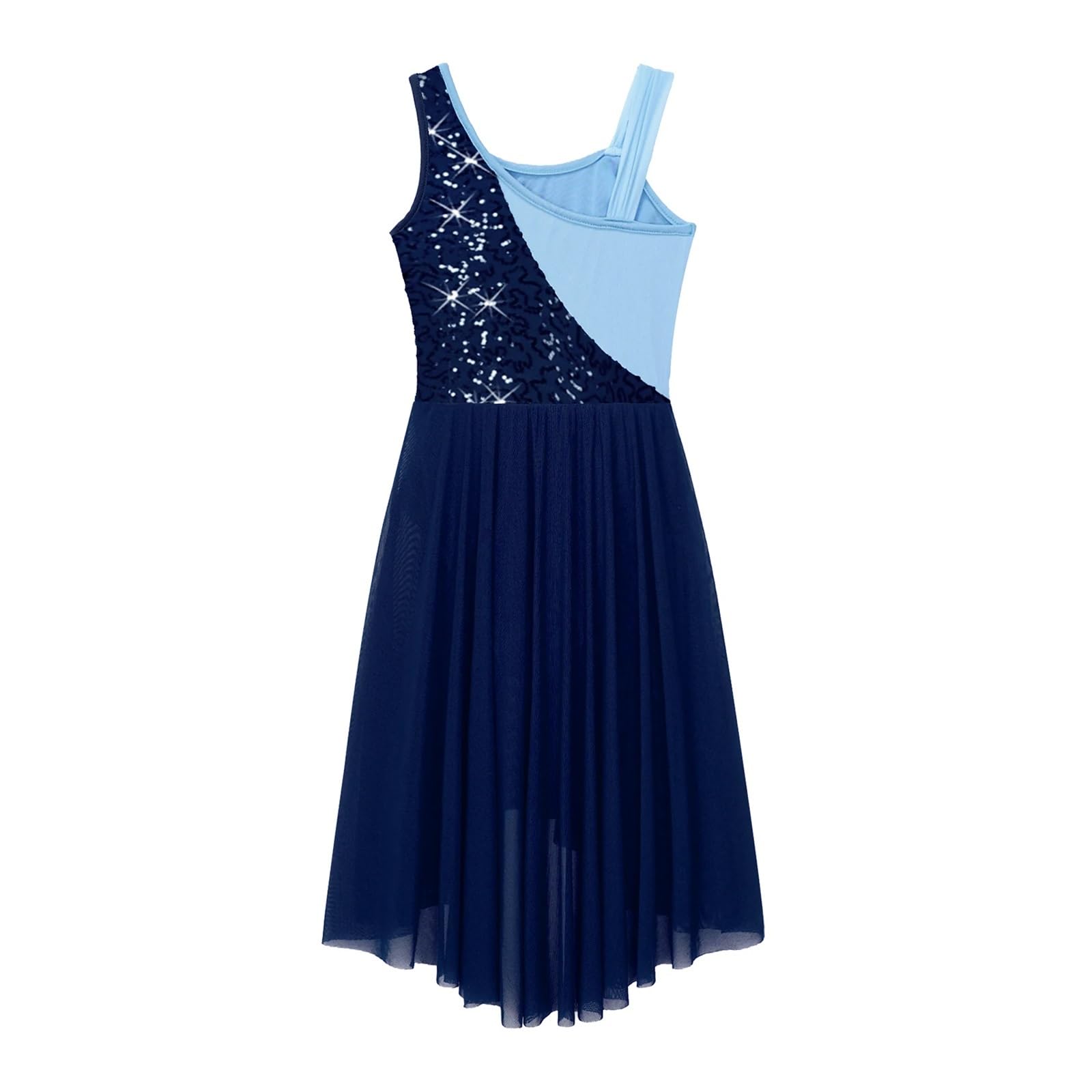 Vestido De Patinaje ArtíStico Vestido de baile lírico con lentejuelas for niñas, vestido de tutú de ballet for niños, leotardo de gimnasia, baile de salón, ropa de actuación de baile moderno Para Artí
