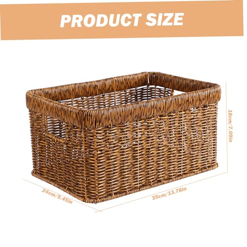 Panier en osier rustique renforcé Gcroet d'une grande capacité