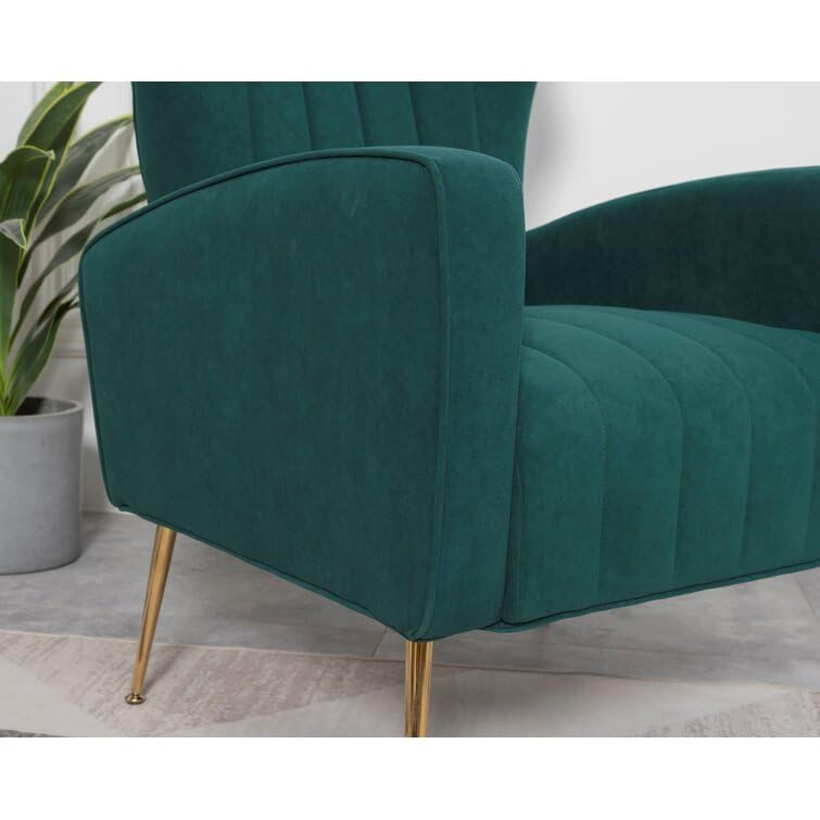 Image of Lakdi The Furniture Co Lounge Chair | Upholstered Velvet Accent Chair for Living Room & Home | Indoor & Outdoor Relaxation | Modern Durable Design | 5 Years Warranty | Free Assembly