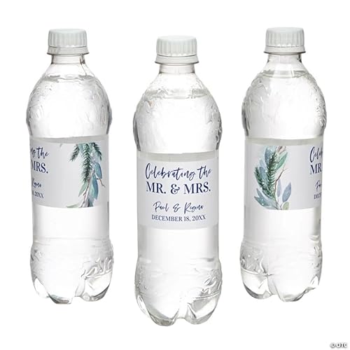 9" x 2" Bulk 50 Pc. Personalized Winter Wedding Water