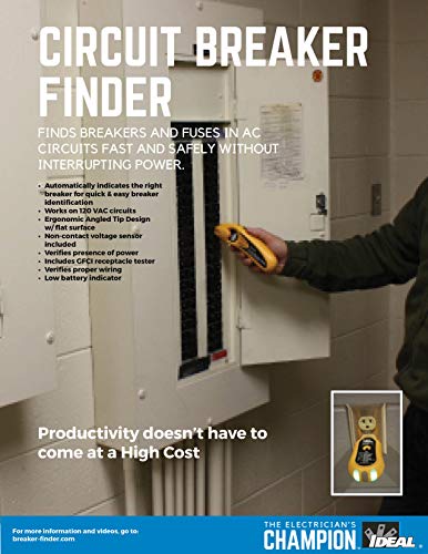 Ideal Industries Inc. 61-534 Digital Circuit Breaker Finder With Digital Receiver And Gfci Circuit Tester,Yellow #TOP6