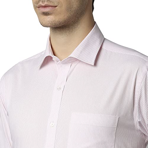Image of Park Avenue Men's Pure Cotton Stripe Pattern Slim Fit Semi Cutaway Collar Full Sleeve Formal Shirt