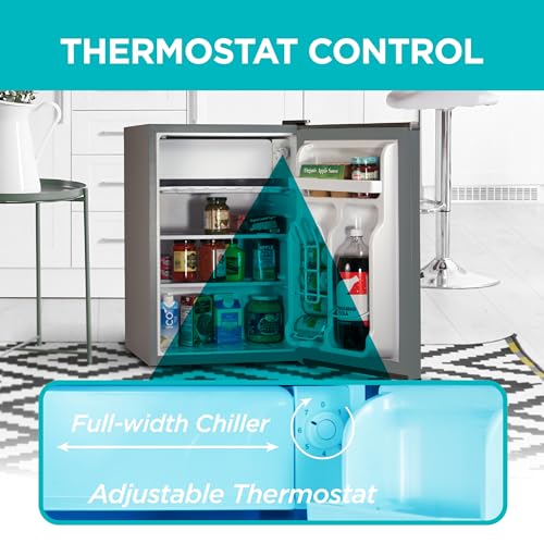 BLACK+DECKER 2.5 Cu. Ft. Compact Refrigerator, ENERGY STAR Certified, Single Door Mini Fridge with Chiller Compartment, Personal Fridge for Home or Dorm Room, R600a Refrigerant, BCRK25V,Stainless Look - Image 4