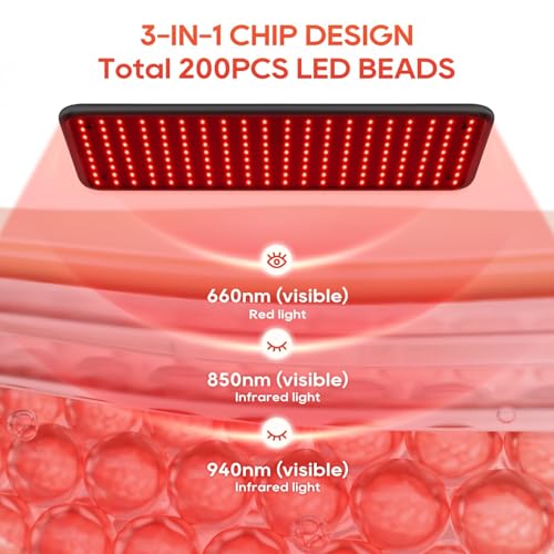 Image of Red Light Therapy for Body and Face, 660nm 850nm 940nm Infrared Redlight | Redlight-Therapy Lamp Device with Large Panel and Stable Stand at Home, Idea Gift for Women Wife Mom Sister Girlfriend (L)