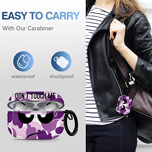 Image of for Airpods Pro 2nd Generation Case 2022, Don't Touch Me for Airpods Pro 2 Cover with Keychain /Lanyard Soft Cute Shockproof Cover for Women Men Compatible Apple AirPod Pro 2 (Purple)