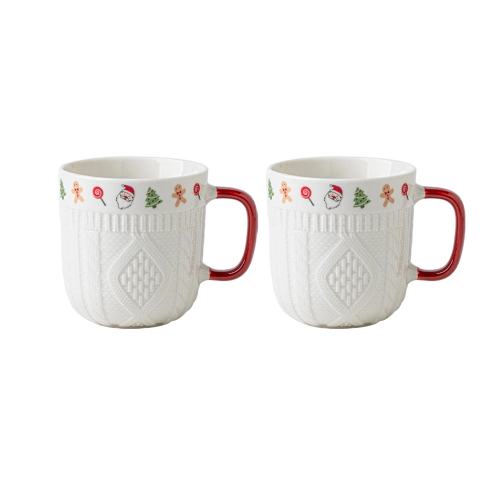 Taza de cerámica en relieve de 350 ml, diseño de Navidad, 301-400 ml