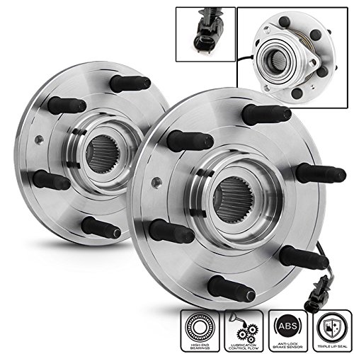 AKKON - for Chevy GMC Cadillac SUV Pickup Truck 4WD 515096 Pair of 6-Bolt Front Wheel Hub and Bearing Assembly W/ABS