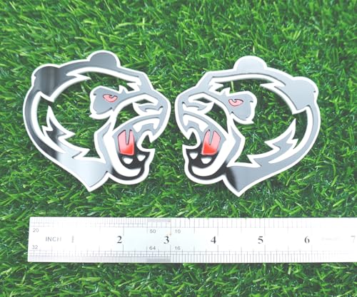 Image of Pair Set Angry Panda Emblems 3D Badge Customized Decal Sticker Fit for Universal Car Truck Motorcycles (Black White Red)