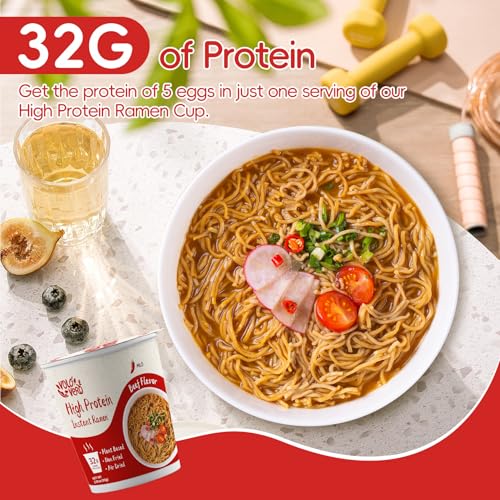 Image of VOLO VERO High Protein Instant Ramen Noodles Cups, Spicy Beef, 32g Protein