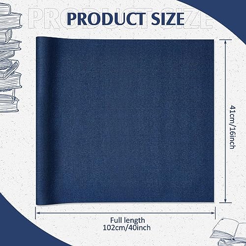 Tela para encuadernación de libros, 40 x 16 pulgadas, superficie de tela con respaldo de papel, cubierta archivística europea duradera y resistente para libros, álbumes y scrapbooking (azul oscuro) miniatura 2