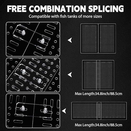 Image of Nuanchu 4 Set Acrylic Fish Tank Divider 17 x 10'' Aquarium Divider Kit Splicable Flexibly Aquarium Divider with Suction Cups Accessories Splicing Board for 30 /40 /50 /65 /75 /90 /125 /150 Gallon Tank