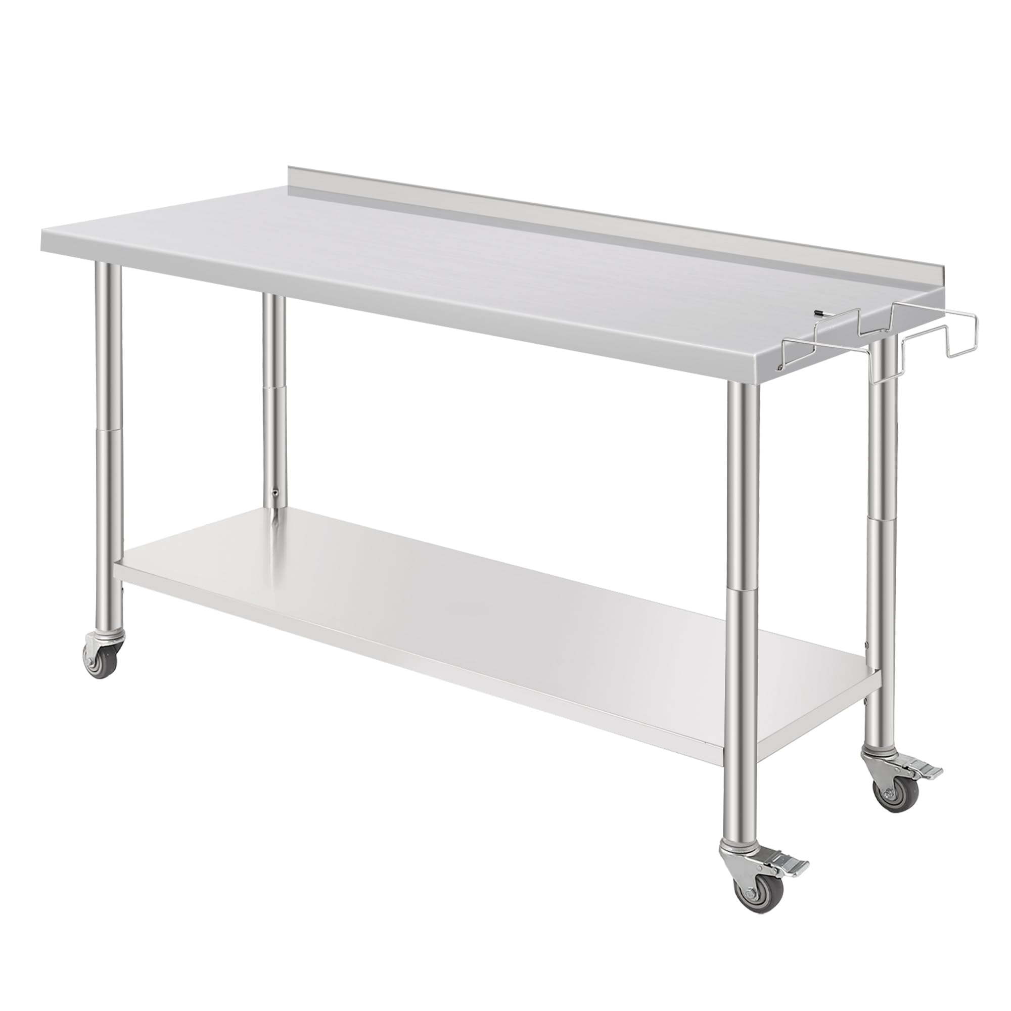 60x24x35 Inch Stainless Steel Work Table with Undershelf, Heavy Duty Commercial Prep Table for Restaurant Kitchen and Catering Use