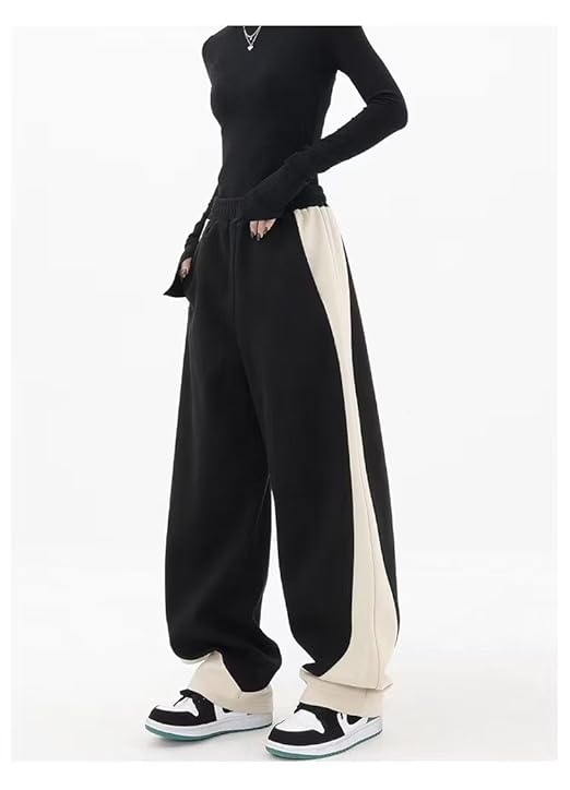 Knosfe Sweatpants Jeans For Women Y2k Baggy High Waisted Wide Leg Jeans Streetwear Loose Boyfriend Denim Pants With Pockets Dark Gray Xl