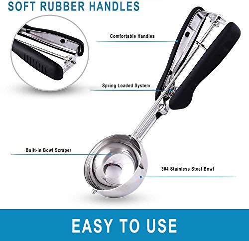 Cucchiaio per Gelato 4 cm o 5 cm o 6 cm, Porzionatori da Gelato, Cucchiaio Porzionatore Paletta, Dosatore Gelato per Gelato, Biscotti, Cucchiaio per Gelato in Acciaio Inox (5 cm) - immagine 4