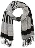 dicker Strickschal PIECES Damen PCBELINA Long Scarf NOOS Schal, Detail:Pattern W Stripe-Graphical/Black, ONE Size
