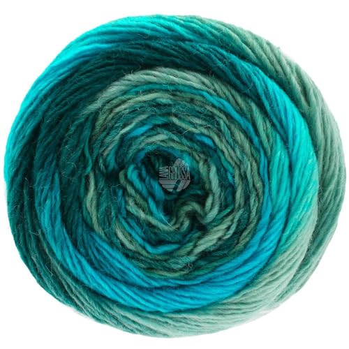 LANA GROSSA Meilenweit Color Mix | Merino-Dochtgarn mit Farbverlauf für Socken, waschfest | Handstrickgarn aus 75% Schurwolle & 25% Polyamid | 100g Wolle zum Stricken & Häkeln | 400m Garn FB8052