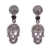 Produktbild deniferymakeup Damen Kristall Schwarz Gothic Totenkopf Skelett Kopf durchbrochen baumeln Nachahmung Perlen Ohrringe für Party Halloween Urlaub Geschenk klar schwarz Frauen Schmuck