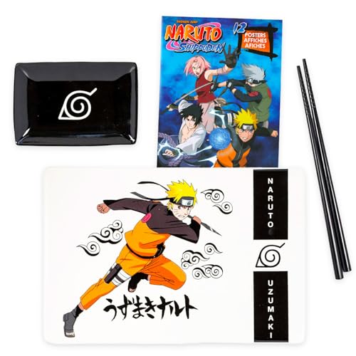 Naruto Sushi Plate Set - Anime Home Decor Bundle with Sushi Plate, Dipping Saucer, Chopsticks for Adults, Teens | Collectible Naruto Kitchen Decor Gift Set Naruto Sushi Plate Set - Anime Home Decor Bundle with Sushi Plate, Dipping Saucer, Chopsticks for Adults, Teens | Collectible Naruto Kitchen Decor Gift Set