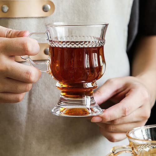 Image of MULTI ZONE 250 ML Crystal Clear Toughened Glass Tea Cup with Convenient Solid Handle Cups, Espresso Mug Set for Tea, Coffee, Hot /Cold Drinks (MZ-09)