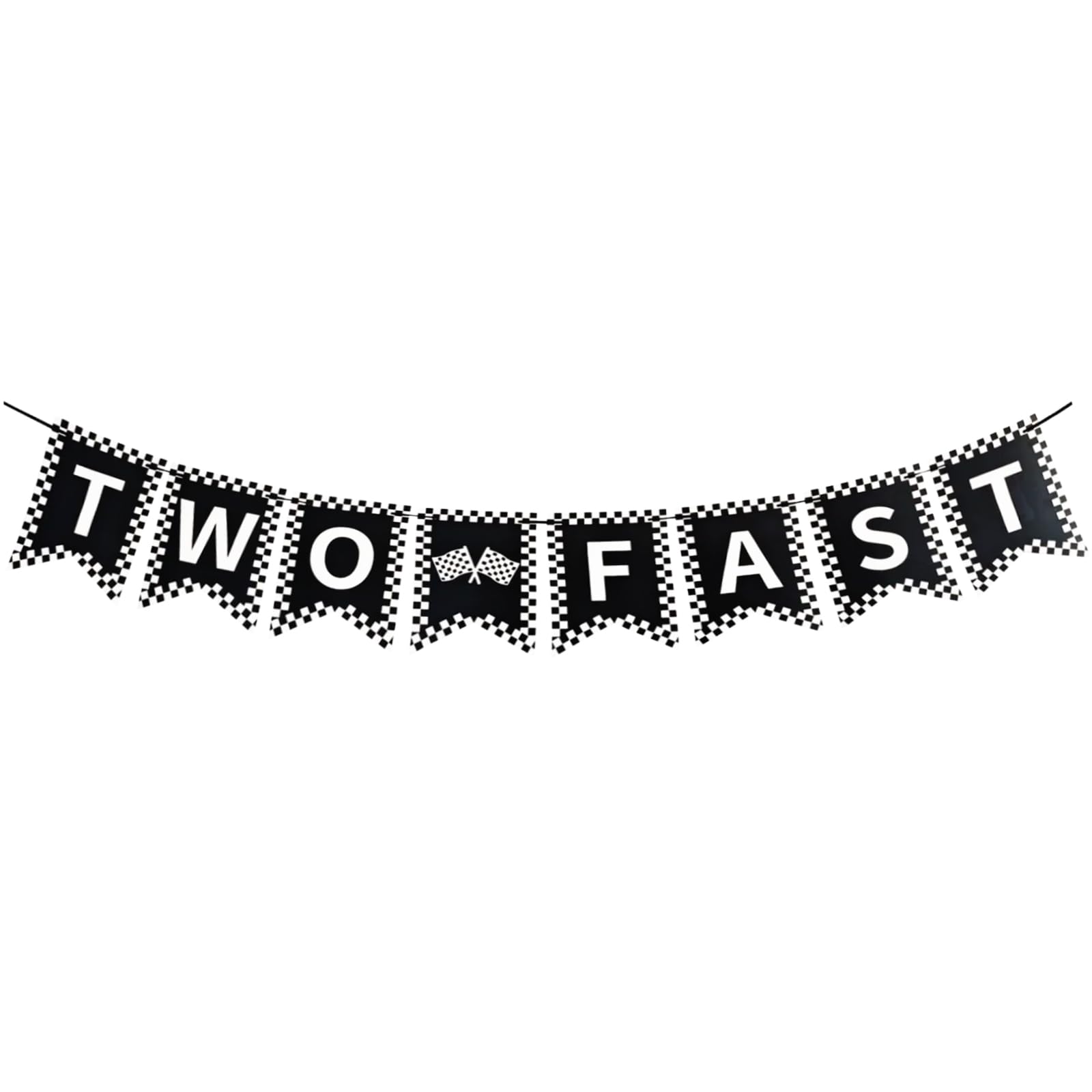 Two Fast Banner, Two Fast Birthday Decor, Two Fast Flag Banner, Race Car 2nd Birthday Decorations Party Supply, 2 Year Old Racing Theme Photo Prop