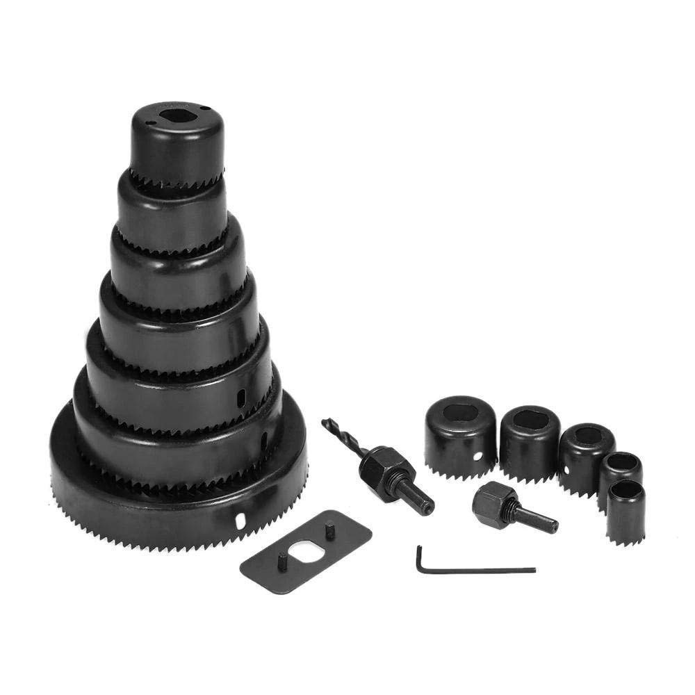 Mawson16 PC Hole Saw Set KIT with 12 Carbon Steel Cups for Cutting Accurate Holes in Wood Drywall Plastic PVC and Soft Materials
