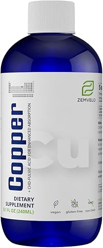 Cobre quelado iónico líquido | Elixir natural para tejido conectivo saludable | Cabello sano, piel, uñas y colágeno | Niveles de hierro saludables |