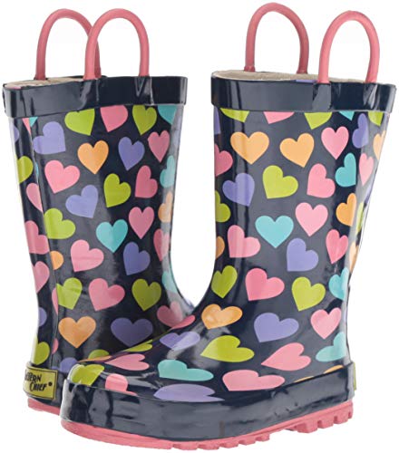 Western Chief Boys Waterproof Printed Rain Boot, Happy Hearts,9-10 Toddler #TOP7