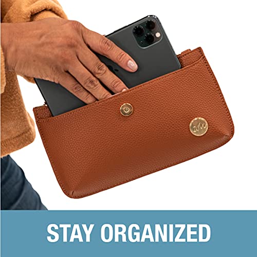 CleverMade Premium Zip Pouch Wallet Clutch with Multiple Storage Pockets and Wristlet Strap for Easy Carrying3
