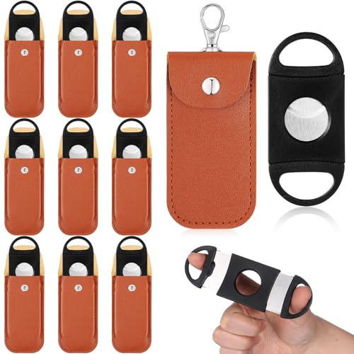 Image of Lasnten 10 Set Cutter with Leather Case Ring Fit Almost Sizes Clippers Keychain Accessories Father's Day Gifts for Men