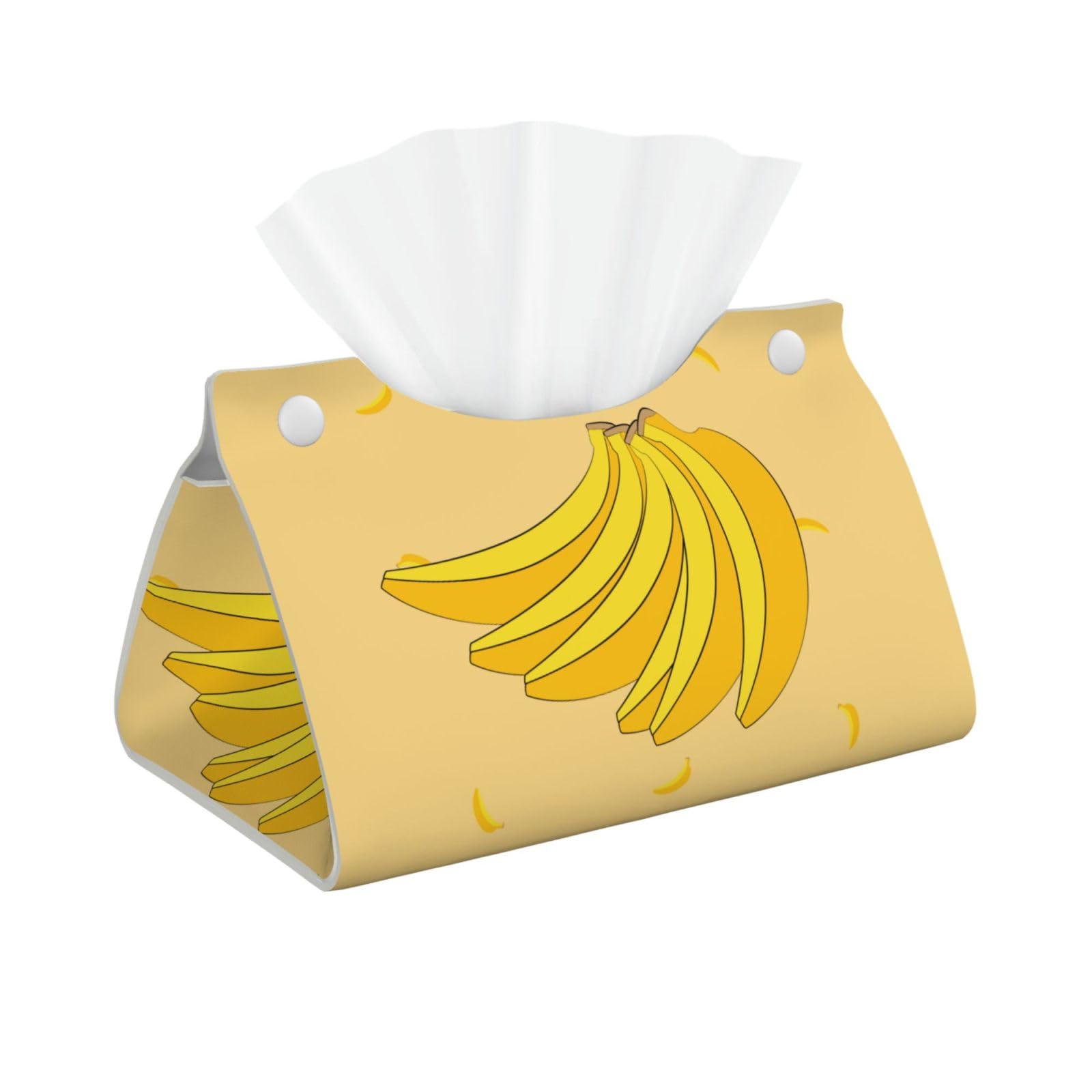cartoon banana Rectangular Leather Tissue Box Cover, Folding Facial Tissue Holder Dispenser for Car