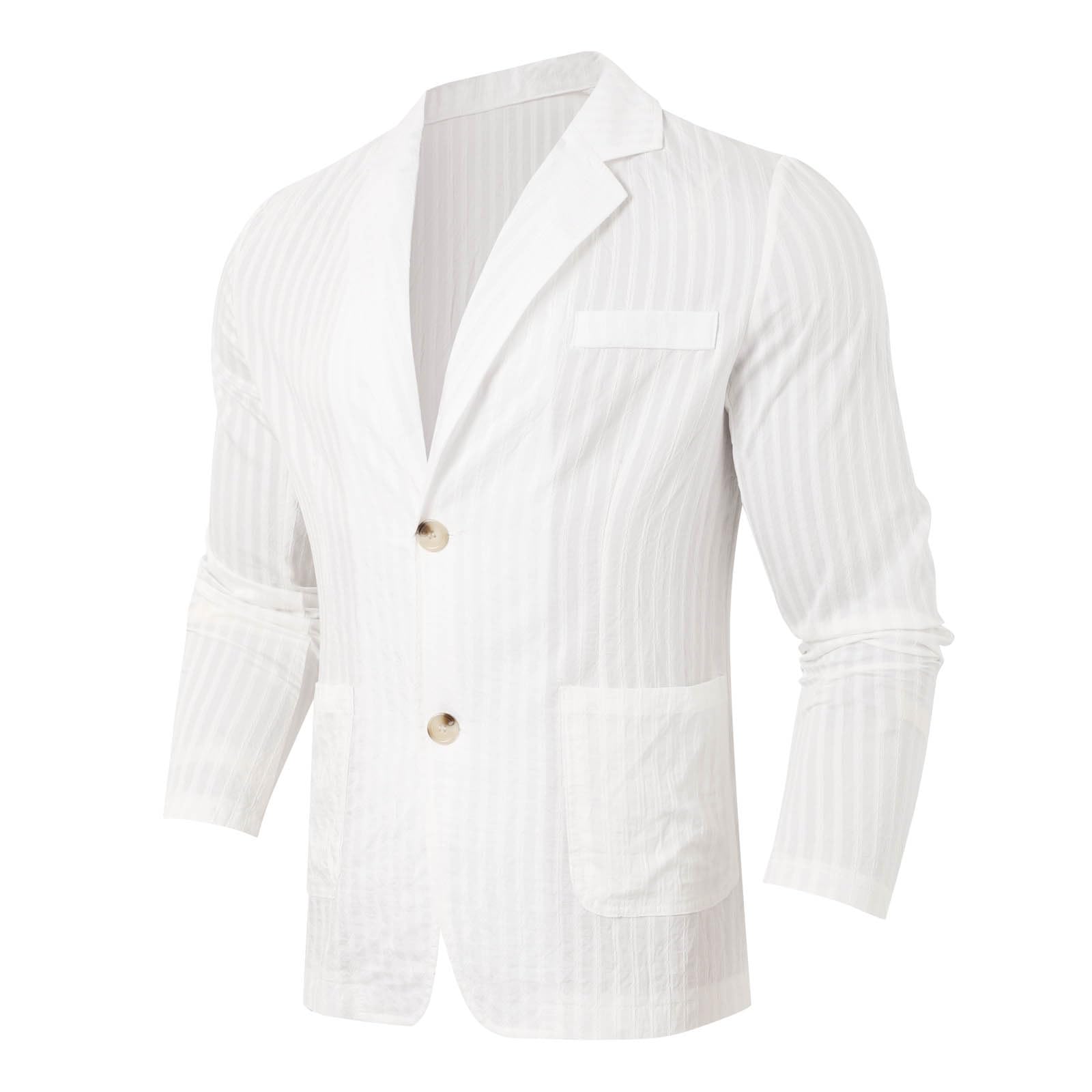 Completo da uomo, 2 pezzi, vestibilità normale, leggero, blazer e pantaloni, abito da uomo, classico, morbido, alla moda, estivo, spiaggia, matrimonio, smoking, ballo di fine anno, in lino