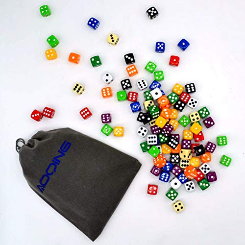 6Sided Dice Games Set 100 Pieces MultiColor Dices Come in 5/8inch