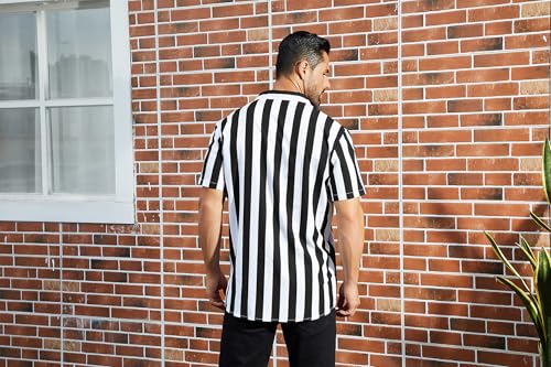 ABAFIP Men's Casual Striped Button Down Short Sleeve Shirt Summer Beach Hawaiian Button up Dress Shirts3