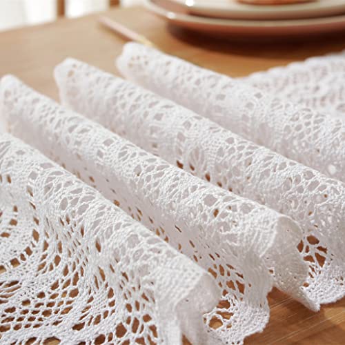 Gemseek 60 Inch Boho White Table Runner, Vintage Farmhouse Bohemian Crochet Macrame Table Runner For Wedding Party Coffee Dining Table Decor #TOP4