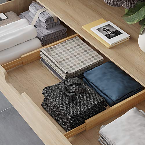 BAMEOS Drawer Dividers kitchen Organization Bamboo Utensil Organizers for Kitchen Bedroom Bathroom Dresser Office 4-pack - Image 5