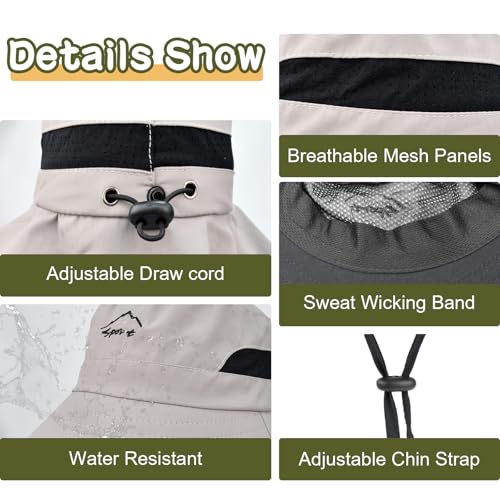 Kids Sun Hat UPF50+ Sun Protection Boys Bucket Hat Summer Girls Beach Hats with Neck Flap Adjustable Fishing Safari Hat3