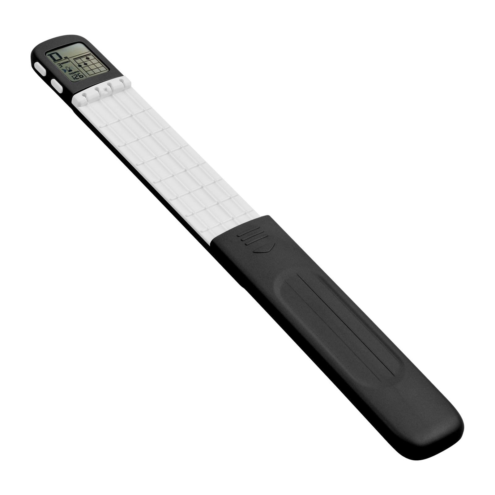 POENVFPO Entraîneur d'accords de ukulélé Portable avec écran LCD, écran Rotatif à 360°, Métronome, Construction ABS, 4 Cordes en Nylon pour Débutants (BLACK)